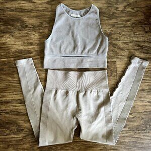 High Waist Leggings and Cut Out Sport Bra Top